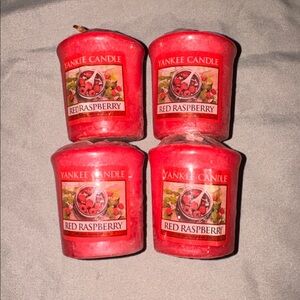 4 NEW Yankee Candle Red Raspberry Votive set